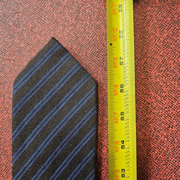 Ermenegildo Zegna Brown & Blue Striped Silk-Cashmere Tie Made In Italy Designer - Picture 6 of 7